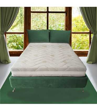 Materasso memory foam polargel  termo regolatore in tessuto aloe