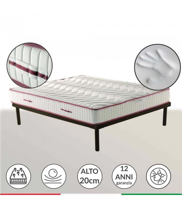 Materasso DETRAIBILE come DISPOSITIVO MEDICO alto 20 cm ortopedico anatomico AirPur® e Memory foam MEMORY NATURE